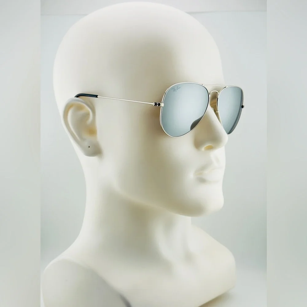 Ray-Ban Aviator Mirror Sunglasses RB3025 Silver Frame with Silver Mirror Lenses
